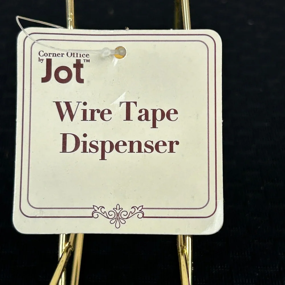 Jot Gold Wire Tape Dispenser Corner‎ Office Geometric Metal Desk Accessory NEW